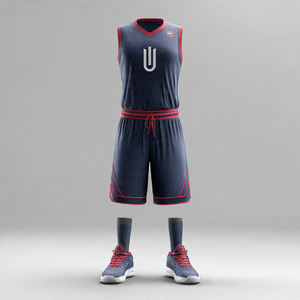 Ensemble de maillot de basket-ball OEM, uniforme de sport, short de football, ensemble de maillot de basket-ball sans manches à col en V, uniformes de basket-ball pour hommes - Product Image 5