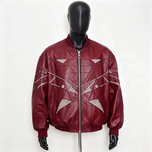 Blouson moto en cuir personnalisé 2026, coupe-vent et imperméable, avec capuche, logo frontal, fermeture éclair et poches, couleur personnalisable - Product Image 3