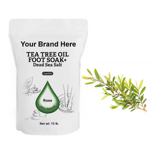 Sal de baño terapéutica para remojo de pies fabricada en EE. UU. Etiqueta privada Fórmula de Rosa relajante refrescante para pies cansados Servicios de etiqueta blanca - Product Image 1
