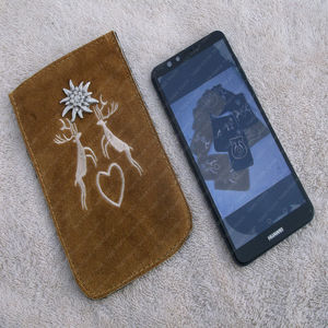 Portefeuille en cuir véritable pour téléphone portable en cuir de vache, pochette pour homme et femme, pochette en cuir, étui pour téléphone portable - Product Image 4