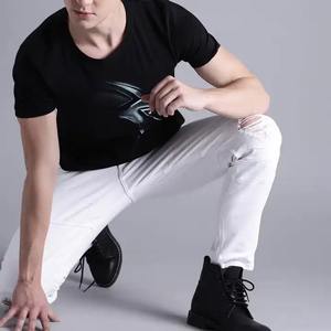 T-shirt court personnalisé et uni Boxy 100% coton T-shirt blanc surdimensionné à épaules tombantes fabricant - Product Image 5