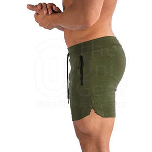 Pantalones cortos de gimnasio personalizados para hombre, patrón sólido, estilo informal con cordón, venta al por mayor en línea - Product Image 2