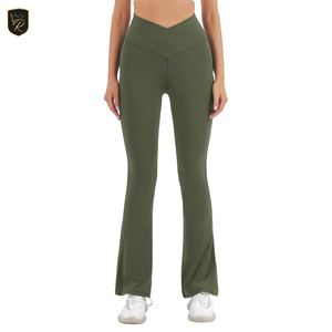 Pantalones de Yoga Personalizados para Mujer, Corte de Campana, Cintura Media, Color Sólido, Secado Rápido, Transpirables, Ropa Deportiva para Entrenamiento, Running y Ejercicio - Product Image 4