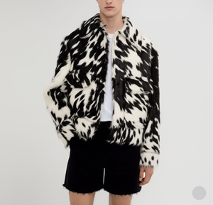 Chaqueta de Cuero con Pelo de Vaca para Hombre, Diseño Superior, Cuello Alto, Manga Larga, 100% Alta Calidad, Impermeable, Cortavientos y Transpirable - Product Image 1