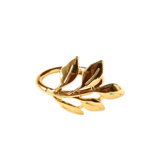 Rond de serviette feuille d'or de qualité supérieure vente en gros mariage Restaurant hôtel Villa argent or personnalisé selon le client - Product Image 1