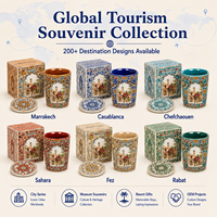 Souvenirs du Maroc, cadeaux, tasses en céramique, design géométrique coloré et image de chameau pour tasse à café en porcelaine, personnalisation OEM ODM, vente en gros