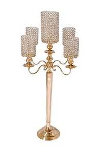 เชิงเทียนคริสตัลเคลือบเงาแบบทันสมัยเชิงเทียนตกแต่งมาตรฐานสำหรับงานแต่งงานอุปกรณ์ให้แสงสว่าง - Product Image 3