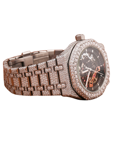 Nouvelle arrivée, montre de luxe pour homme entièrement sertie de diamants en moissanite de coupe ronde, affichage analogique classique, verre, idée cadeau - Product Image 3