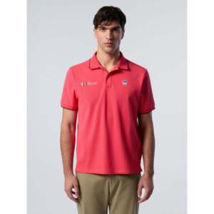 Polo da Uomo di Alta Qualità Traspirante con Ricamo Solido e Colletto a Righe a Contrasto - North Sails AC38 - Product Image 3