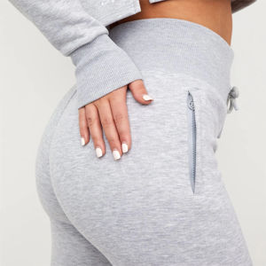 Gran oferta, chándal de lana sólida ecológica de corte Regular para mujer con logotipo personalizado, conjunto de ropa para correr de 2 piezas de talla grande para invierno - Product Image 6