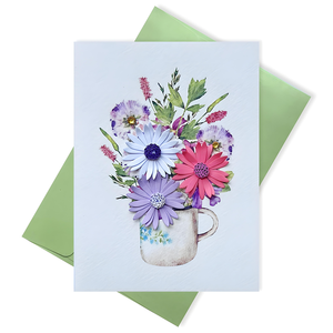 Tarjeta de Regalo de Papel Artesanal de Vietnam Hecha a Mano con Diseño de Flores Decorativas en 3D con Tecnología Quilling - Product Image 6