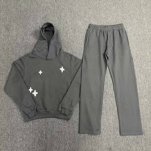 Conjuntos de chándal para hombre, conjunto de ropa ajustada, Flayer, calidad premium, logotipo personalizado, trajes de dos piezas, chándales lisos de Color sólido con capucha - Product Image 1