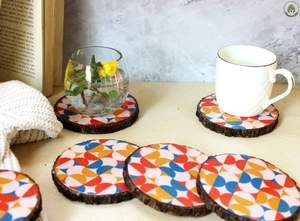 Handmade High Quality Natural Solid Wooden Printed Bohemian Style Eco-Friendly Customized Design Decorative <b>Drink</b> <b>Coaster</b> for - Product Image 2