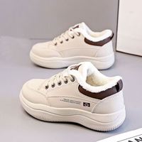 Chaussures de sport décontractées en gros, nouvelle collection hiver, logo personnalisable, usage quotidien, chaussures décontractées chaudes et épaisses en peluche, semelles épaisses