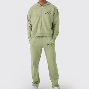 High Quality 350gsm Sweat Suits Oversized Heavyweight Custom Logo <b>Hoodies</b> and Sweatpants 2 Pcs Sweatsuits - Product Image 5