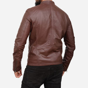 Veste en cuir pour homme, style motard, cuir de qualité supérieure, vêtements d'extérieur en cuir de vache, streetwear décontracté, logo personnalisé, fabricant en gros OEM - Product Image 3