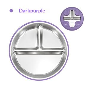 Nouvelle petite assiette de 20 cm avec base à ventouse, trois compartiments, style minimaliste, vaisselle compartimentée pour étudiants - Product Image 6