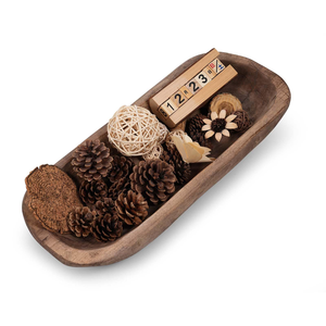 Cuenco decorativo de masa de madera ecológico y mesa de restaurante bolas y cuentas decorativas de ratán tazón de masa decorativa mala - Product Image 1