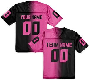 Vente en gros de vêtements de sport urbains maillots de football américain hip-hop personnalisés avec sublimation audacieuse manches courtes conceptions et étiquettes OEM - Product Image 5