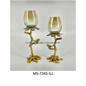 Candelabros de decoración de mesa chapados en oro Vintage, diseño maravilloso, candelabro de boda de fiesta de lujo hecho a mano - Product Image 6