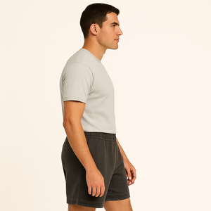 Short en coton éponge français personnalisé doux 100% coton, logo sérigraphié | Streetwear décontracté pour hommes et femmes | Vêtements d'été OEM - Product Image 2