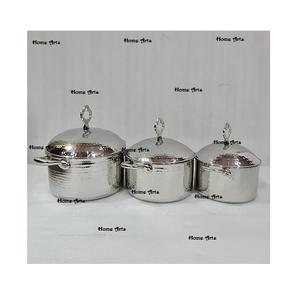 Olla caliente martillada de acero inoxidable, diseño único, cazuela de forma redonda para fiesta de boda y uso en ocasiones especiales - Product Image 2