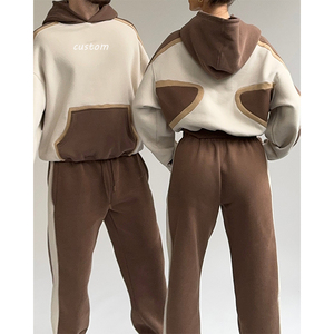 Ropa de Mujer a Precio Económico, Top Corto, Sudadera con Bloques de Color, Bolsillo Tipo Canguro, Cordones, Conjunto de Sudaderas para Mujer y Hombre - Product Image 2