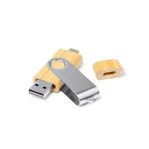 Clé USB OTG personnalisée en peuplier pour gadgets promotionnels sur mesure - Product Image 3
