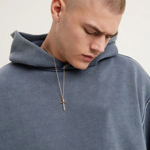 Sudadera con capucha personalizada al por mayor, estilo vintage, impermeable, con logo personalizado, 100% forro polar grueso, extragrande, para invierno, con cuello sólido - Product Image 2