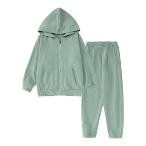 OEM ODM canguro bolsillos pulóver niños chándales personalizados de alta calidad Casual al aire libre en blanco niños chándal - Product Image 5