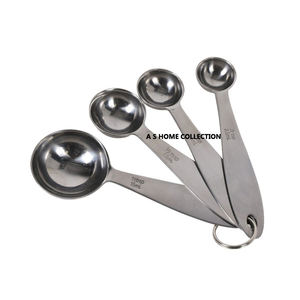 Kitchen <b>Tools</b> 4 Piece Heavy Duty Stainless Steel Metal Lowest Prices Medium Size <b>Measuring</b> Spoon Set - Product Image 5