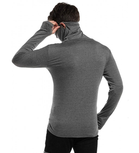 Camisas de pesca transpirables de secado rápido UPF 50 + camisas de pesca con capucha de diseño personalizado de manga larga Color gris poliéster Spandex - Product Image 4