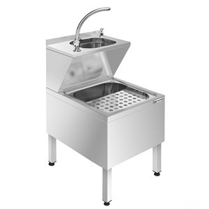 Fregadero comercial para lavado de manos y fregado - Acero inoxidable - con dispensador de jabón - Product Image 1