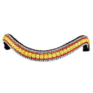 Bandas de brida genuinas Premium exclusivas Bandas de bridas de caballo de cuero genuino 100% con cristales adjuntos Productos ecuestres - Product Image 1