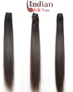 100% Cheveux Humains Indiens, Extensions de Cheveux Lisses et Soyeux, Vente en Gros, Couleur Noire, Vierge, Double Trame, Cuticules Alignées, Remy Naturel - Product Image 1