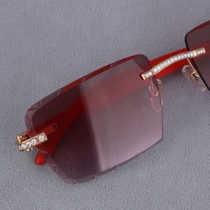 Lunettes de soleil personnalisées en moissanite, monture carrée UV400, verres antireflet, durables, de luxe, style hip-hop, accessoires de mode - Product Image 6