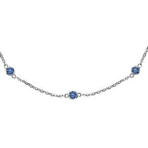 Collar de Oro Blanco de 14k con Diamantes Azules Fantasía (0.33ct) - Product Image 5