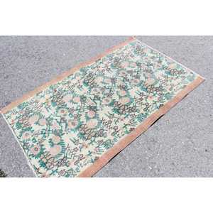 Alfombra Turca de 3.5x5.7 pies, Alfombra de Estilo Vintage, Alfombra de Camuflaje Azul - Product Image 2