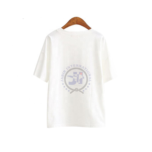 2024 último diseño OEM transpirable media manga Impresión de ciclo personalizado Logo suelto mujer verano XL talla camiseta suministro al por mayor - Product Image 4