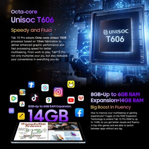 Blackview Tab 15 Pro máy tính bảng 10.5 ''fhd + Hiển thị Pad <span class=keywords><strong>Android</strong></span> <span class=keywords><strong>12</strong></span> t606 octa core 8GB 256GB 8280mAh 13MP máy ảnh kép 4G máy tính bảng PC - Product Image 5