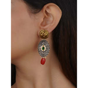 Pendientes de Moda Estilo Tribal Verde EK-SFEAR418 - Product Image 1