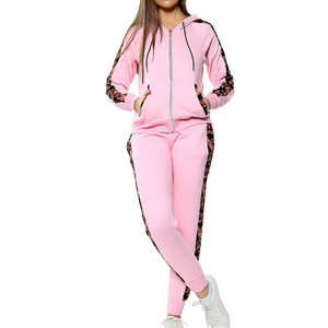 Original 100% Polyester décontracté luxe Tech polaire femmes survêtement Logo personnalisé 2 pièces ensemble respirant léger - Product Image 1
