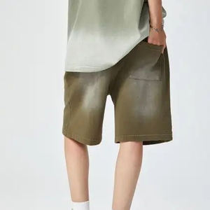 2025 parche bordado sol desteñido lavado corto logotipo personalizado impresión 100% algodón peso pesado 300 GSM francés Terry Streetwear pantalones cortos - Product Image 5