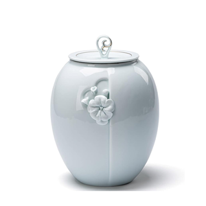 Urnes funéraires en métal en gros, motif floral papillon étranger, pour cendres humaines, avec forme personnalisée et taille standard, pour souvenir. - Product Image 2