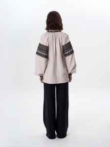 Blusa Bohemia Informal de Algodón 100% con Bordado Folclórico, Diseño Sólido, ODM - Product Image 2