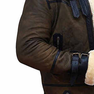 Veste en cuir en peau de mouton pour hommes, couleur personnalisée, nouveau style streetwear, vestes en cuir en peau de mouton pour hommes, taille adulte à la mode - Product Image 2