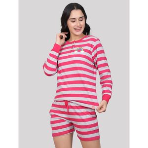Evolove Women's Casual Summer Grey <b>Tshirt</b> & Shorts Set 100% Cotton Jersey Neck Full Sleeves Super Soft Comfortable Pockets - Product Image 3