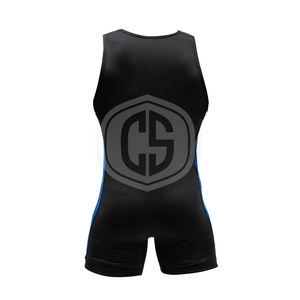 Maillots de lutte de couleur unie de conception personnalisée OEM avec fermeture à tirer de la sangle de réservoir d'impression de logo personnalisé pour les athlètes - Product Image 2