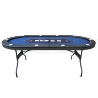 Personnalisation d'usine 10 places Casino Table de cartes de poker à jambe en acier pliante facile avec lumière LED et chargeur USB Baccarat et Blackjack