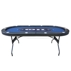Personalización de fábrica, 10 asientos, Casino, fácil plegado, pierna de acero, mesa de cartas de póquer con luz LED y cargador USB, Baccarat y Blackjack - Product Image 5
